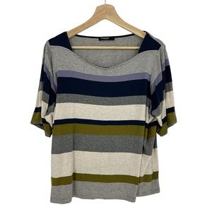 Autograph Multicolor Striped Soft Stretch Short Sleeve Shirt